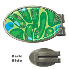 Golf Course Par Golf Course Green Money Clips (oval)  by Sarkoni