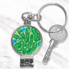 Golf Course Par Golf Course Green Nail Clippers Key Chain by Sarkoni