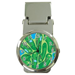 Golf Course Par Golf Course Green Money Clip Watches by Sarkoni