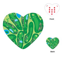 Golf Course Par Golf Course Green Playing Cards Single Design (heart)