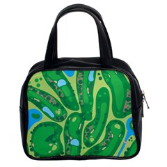 Golf Course Par Golf Course Green Classic Handbag (two Sides) by Sarkoni