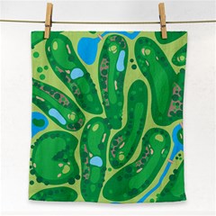 Golf Course Par Golf Course Green Face Towel by Sarkoni