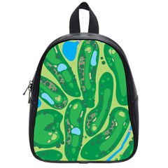 Golf Course Par Golf Course Green School Bag (small) by Sarkoni