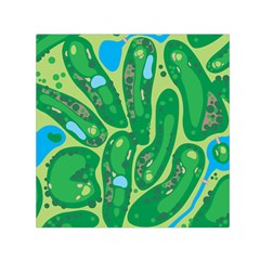 Golf Course Par Golf Course Green Square Satin Scarf (30  X 30 ) by Sarkoni