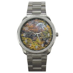 Wilderness Palette, Tierra Del Fuego Forest Landscape, Argentina Sport Metal Watch by dflcprintsclothing