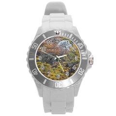 Wilderness Palette, Tierra Del Fuego Forest Landscape, Argentina Round Plastic Sport Watch (l) by dflcprintsclothing