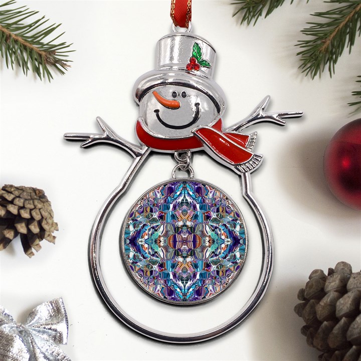  Over The Delta  Metal Snowman Ornament