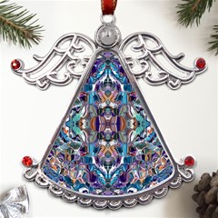  Over The Delta  Metal Angel With Crystal Ornament by kaleidomarblingart