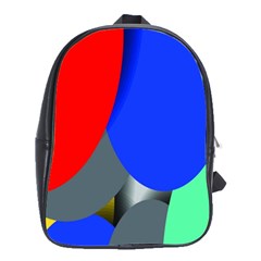 Abstract Circles, Art, Colorful, Colors, Desenho, Modern School Bag (large) by nateshop