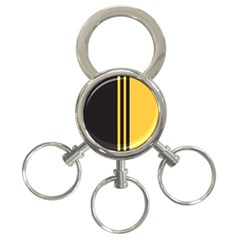 Abstract Design, Minimal, Abstract, Black, Desenho, Flat 3-ring Key Chain