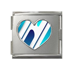 Abstract, Desenho, Flat, Google, Material Mega Link Heart Italian Charm (18mm) by nateshop