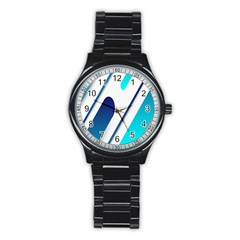 Abstract, Desenho, Flat, Google, Material Stainless Steel Round Watch by nateshop