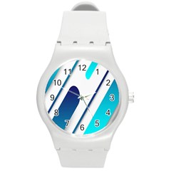 Abstract, Desenho, Flat, Google, Material Round Plastic Sport Watch (m) by nateshop