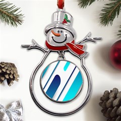 Abstract, Desenho, Flat, Google, Material Metal Snowman Ornament by nateshop