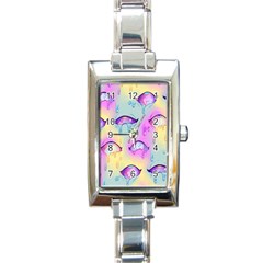 Ahegao, Anime, Pink Rectangle Italian Charm Watch by nateshop