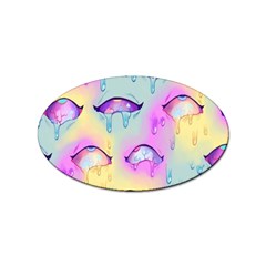 Ahegao, Anime, Pink Sticker (oval) by nateshop