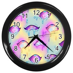 Ahegao, Anime, Pink Wall Clock (black) by nateshop