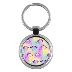 Ahegao, Anime, Pink Key Chain (round) by nateshop