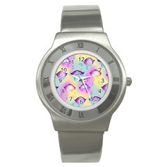 Ahegao, Anime, Pink Stainless Steel Watch by nateshop