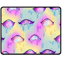 Ahegao, Anime, Pink Fleece Blanket (medium) by nateshop