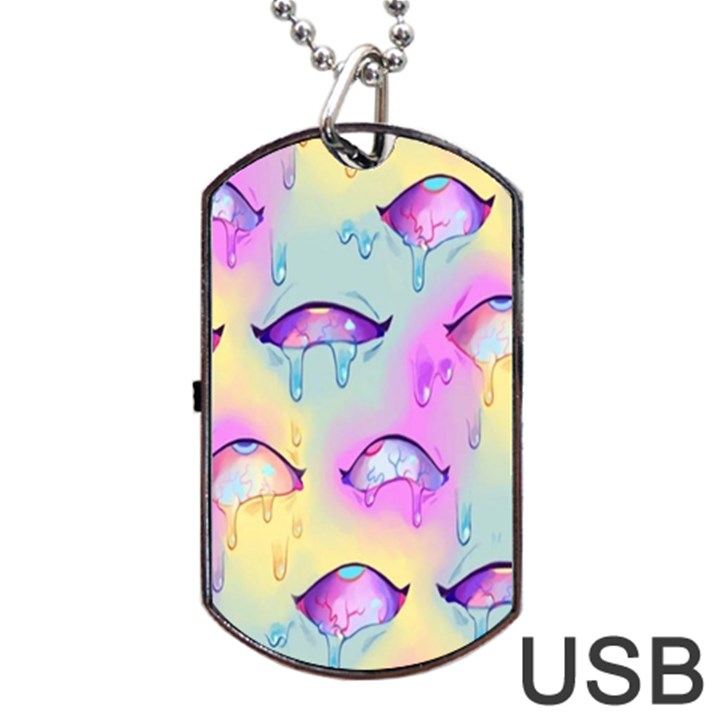 Ahegao, Anime, Pink Dog Tag USB Flash (Two Sides)