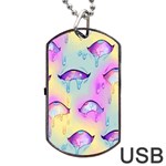 Ahegao, Anime, Pink Dog Tag USB Flash (Two Sides) Back