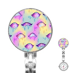 Ahegao, Anime, Pink Stainless Steel Nurses Watch by nateshop