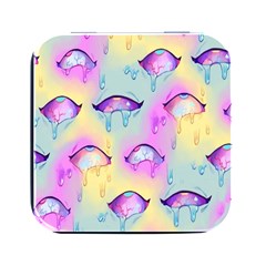 Ahegao, Anime, Pink Square Metal Box (black) by nateshop