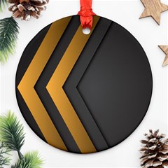 Black Gold Background, Golden Lines Background, Black Ornament (round) by nateshop