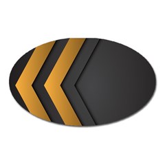 Black Gold Background, Golden Lines Background, Black Oval Magnet by nateshop