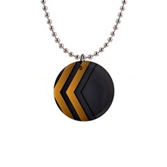 Black Gold Background, Golden Lines Background, Black 1  Button Necklace by nateshop