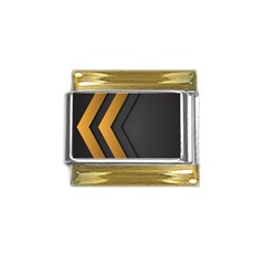 Black Gold Background, Golden Lines Background, Black Gold Trim Italian Charm (9mm) by nateshop