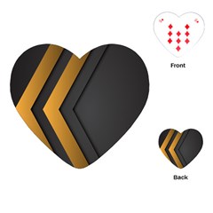 Black Gold Background, Golden Lines Background, Black Playing Cards Single Design (heart) by nateshop