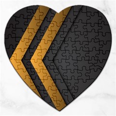 Black Gold Background, Golden Lines Background, Black Jigsaw Puzzle (heart) by nateshop