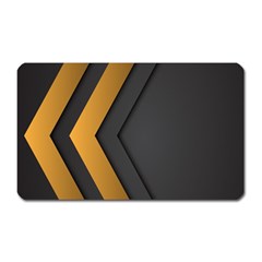 Black Gold Background, Golden Lines Background, Black Magnet (rectangular) by nateshop