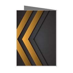 Black Gold Background, Golden Lines Background, Black Mini Greeting Cards (pkg Of 8)