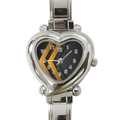 Black Gold Background, Golden Lines Background, Black Heart Italian Charm Watch by nateshop