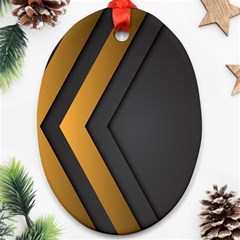 Black Gold Background, Golden Lines Background, Black Oval Ornament (two Sides) by nateshop