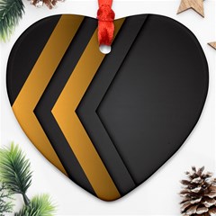 Black Gold Background, Golden Lines Background, Black Heart Ornament (two Sides) by nateshop