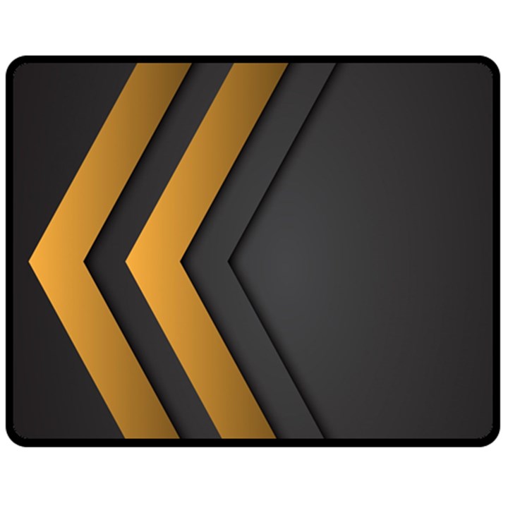 Black Gold Background, Golden Lines Background, Black Two Sides Fleece Blanket (Medium)