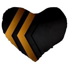 Black Gold Background, Golden Lines Background, Black Large 19  Premium Heart Shape Cushions by nateshop