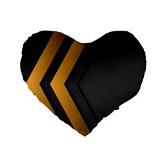 Black Gold Background, Golden Lines Background, Black Standard 16  Premium Flano Heart Shape Cushions by nateshop