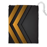 Black Gold Background, Golden Lines Background, Black Drawstring Pouch (5XL) Front