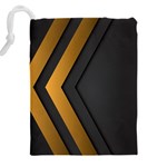 Black Gold Background, Golden Lines Background, Black Drawstring Pouch (5XL) Back