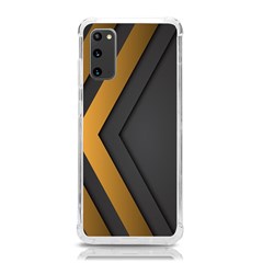 Black Gold Background, Golden Lines Background, Black Samsung Galaxy S20 6 2 Inch Tpu Uv Case by nateshop