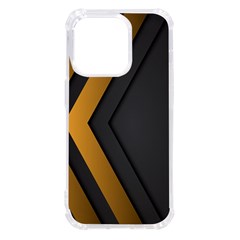 Black Gold Background, Golden Lines Background, Black Iphone 14 Pro Tpu Uv Print Case by nateshop