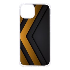 Black Gold Background, Golden Lines Background, Black Iphone 13 Tpu Uv Print Case by nateshop