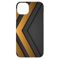 Black Gold Background, Golden Lines Background, Black Iphone 14 Plus Black Uv Print Case by nateshop