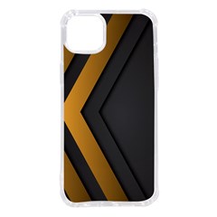 Black Gold Background, Golden Lines Background, Black Iphone 14 Plus Tpu Uv Print Case by nateshop