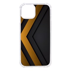 Black Gold Background, Golden Lines Background, Black Iphone 14 Tpu Uv Print Case by nateshop